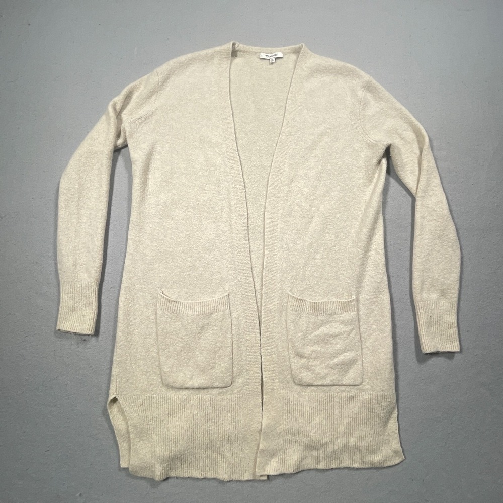 Madewell Open Front Cardigan Women XS Soft Oatmeal Wool Alpaca Blend Minimalist